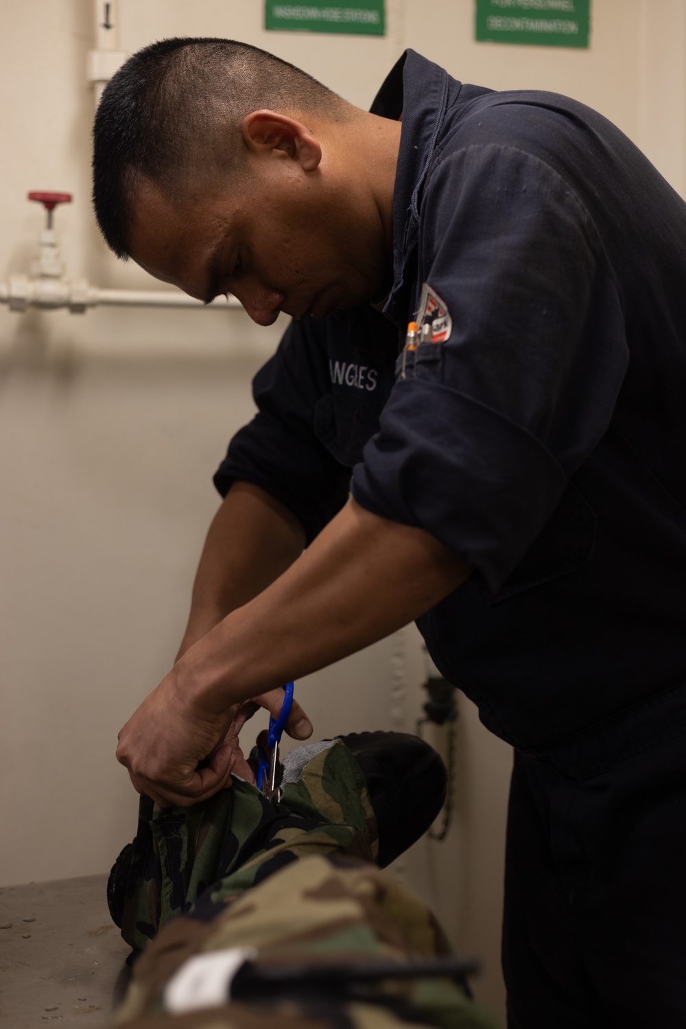 24th MEU (SOC) CBRN Decontamination Exercise Aboard USS New York (LPD 21)