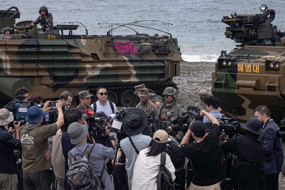 SY 24 | ROK-US Marines participate in interview during simulated amphibious assault