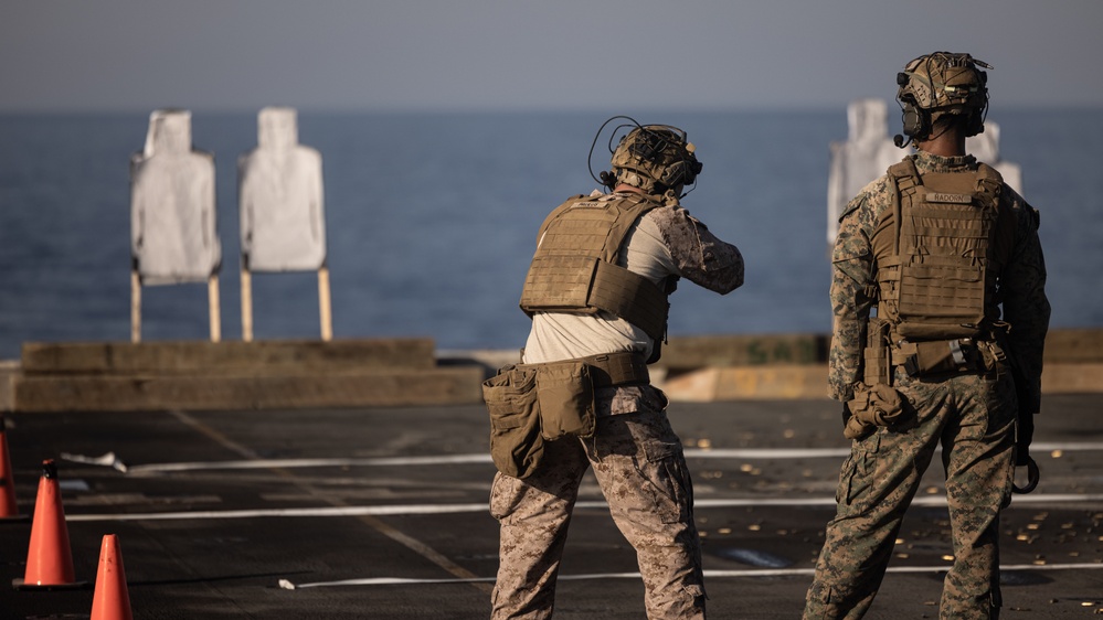 24th MEU (SOC) Deck Shoot Aboard USS New York (LPD 21)