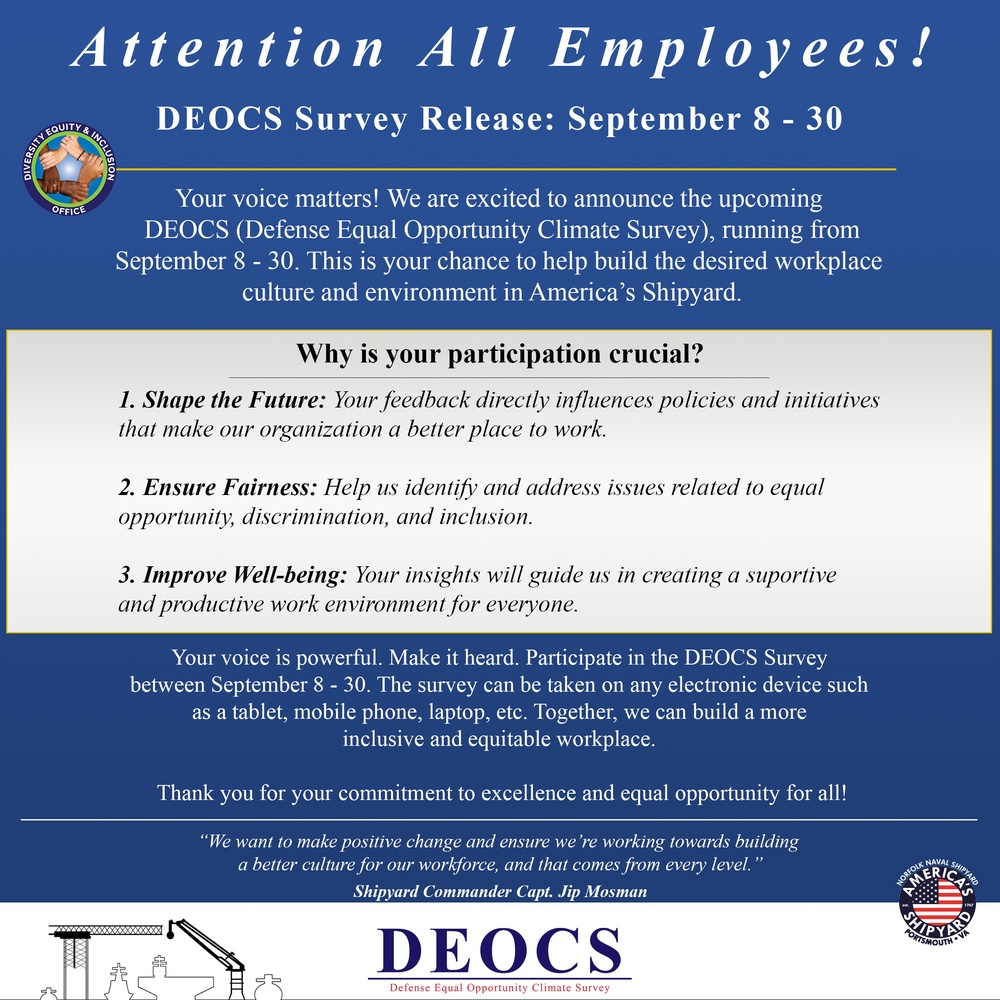 Uplift Your Voice and Be Heard: NNSY Launches Annual DEOCS Sept. 8 Through 30