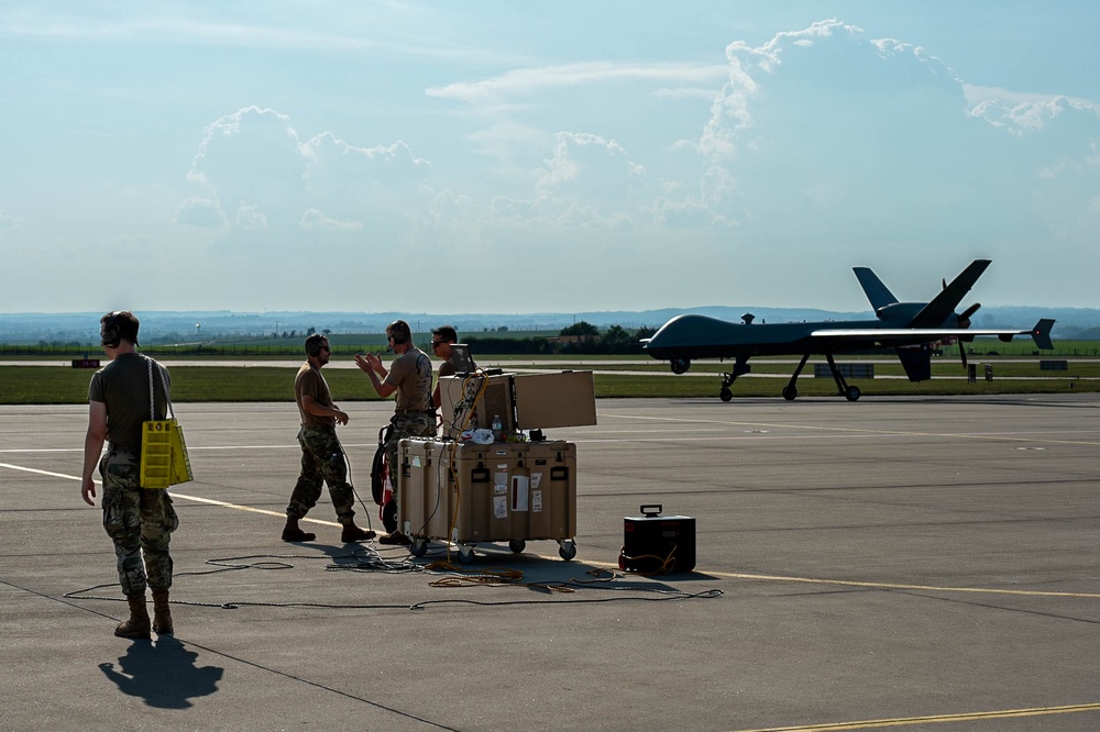 147th Attack Wing Maintainers Conduct Post-Flight Checks on MQ-9 Reaper