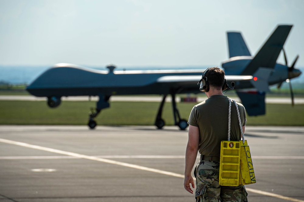 147th Attack Wing Maintainers Conduct Post-Flight Checks on MQ-9 Reaper