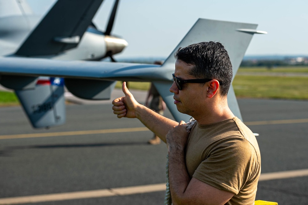 147th Attack Wing Maintainers Conduct Post-Flight Checks on MQ-9 Reaper