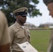 U.S. Navy Chief Religious Program Specialist Kenneth Armstead receives the Fleet Marine Force Warfare Insignia