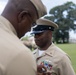 U.S. Navy Chief Religious Program Specialist Kenneth Armstead receives the Fleet Marine Force Warfare Insignia