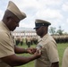 U.S. Navy Chief Religious Program Specialist Kenneth Armstead receives the Fleet Marine Force Warfare Insignia