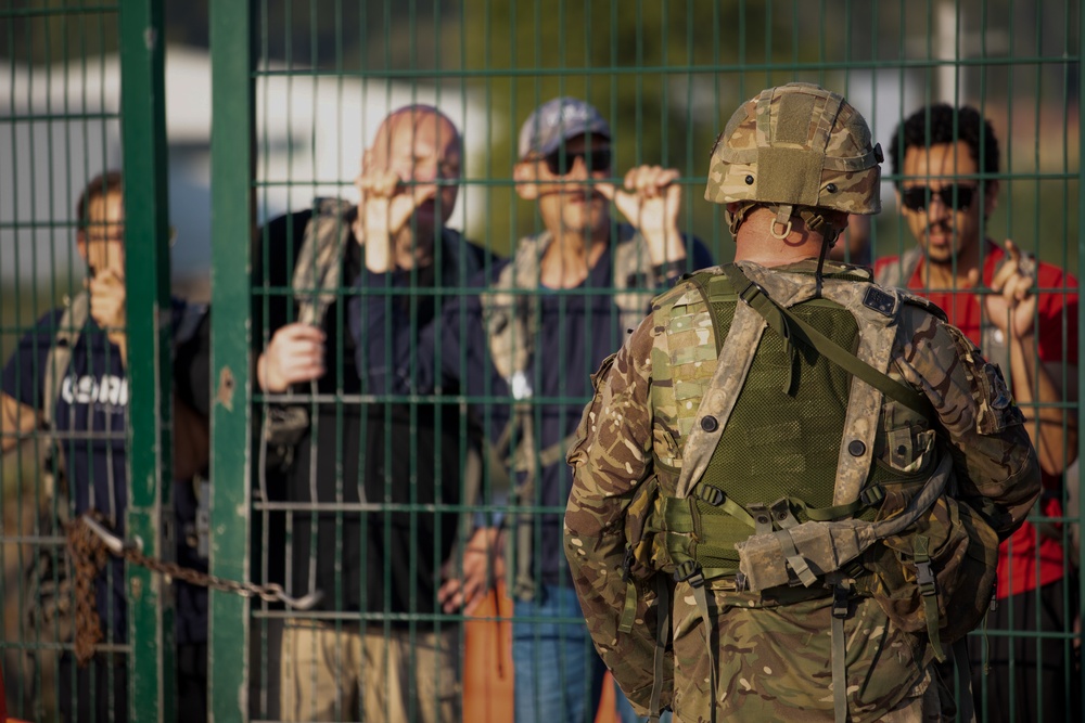 Soldiers conduct refugee response