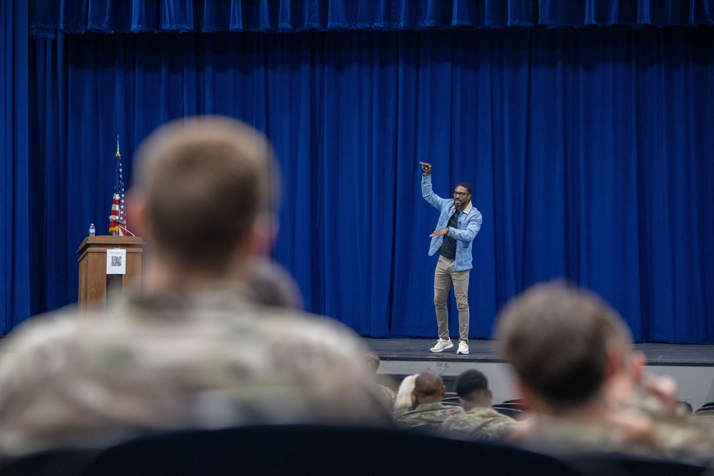 NFL Star Tra Battle visits Moody AFB, highlights importance of mental fitness