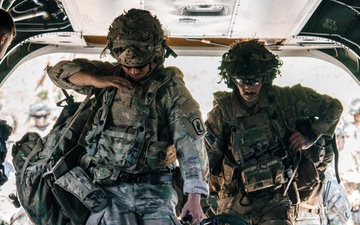 Sky Soldiers Conduct Cold Load Training On Blackhawk And Chinook Helicopters During Saber Junction 24