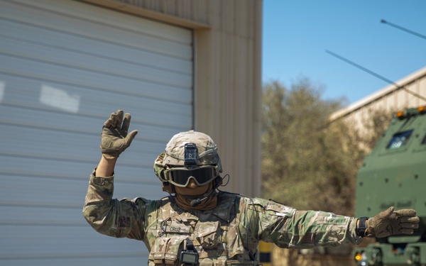 The 75th Field Artillery Brigade maneuvers the M142 High Mobility Artillery Rocket System during Southern Fenix 24