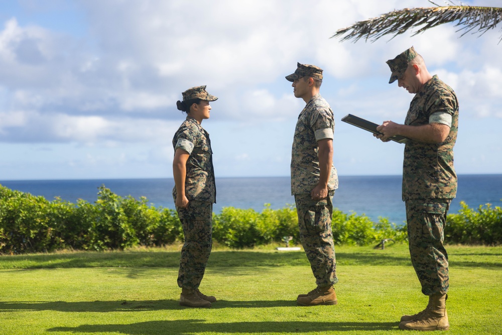 Sgt England from 3d MLR promotes to the rank of Staff Sergeant