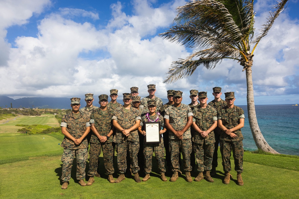 Sgt England from 3d MLR promotes to the rank of Staff Sergeant