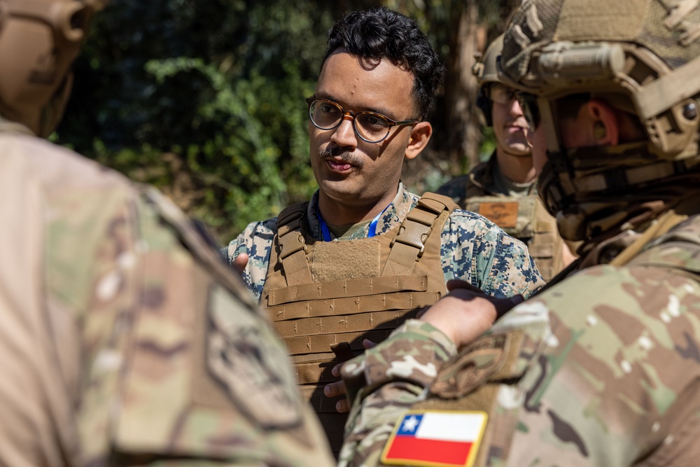 Chilean Special Forces conduct room clearing and short bay drills with U.S. Marines and partner nations during Exercise UNITAS LXV