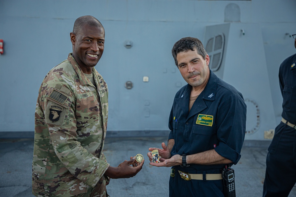 Col. Adisa King on the USS Green Bay