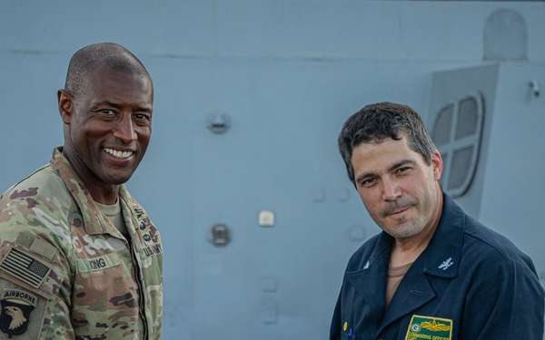 Col. Adisa King on the USS Green Bay