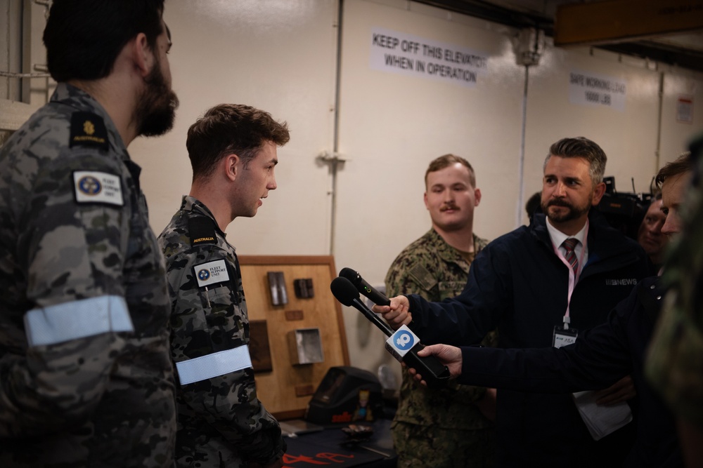 USS Emory S. Land Hosts Media Tour in HMAS Stirling