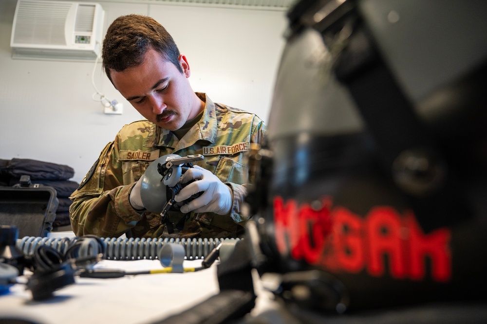 110th EBS Aircrew Flight Equipment Team prepares B-2 Spirit pilot gear