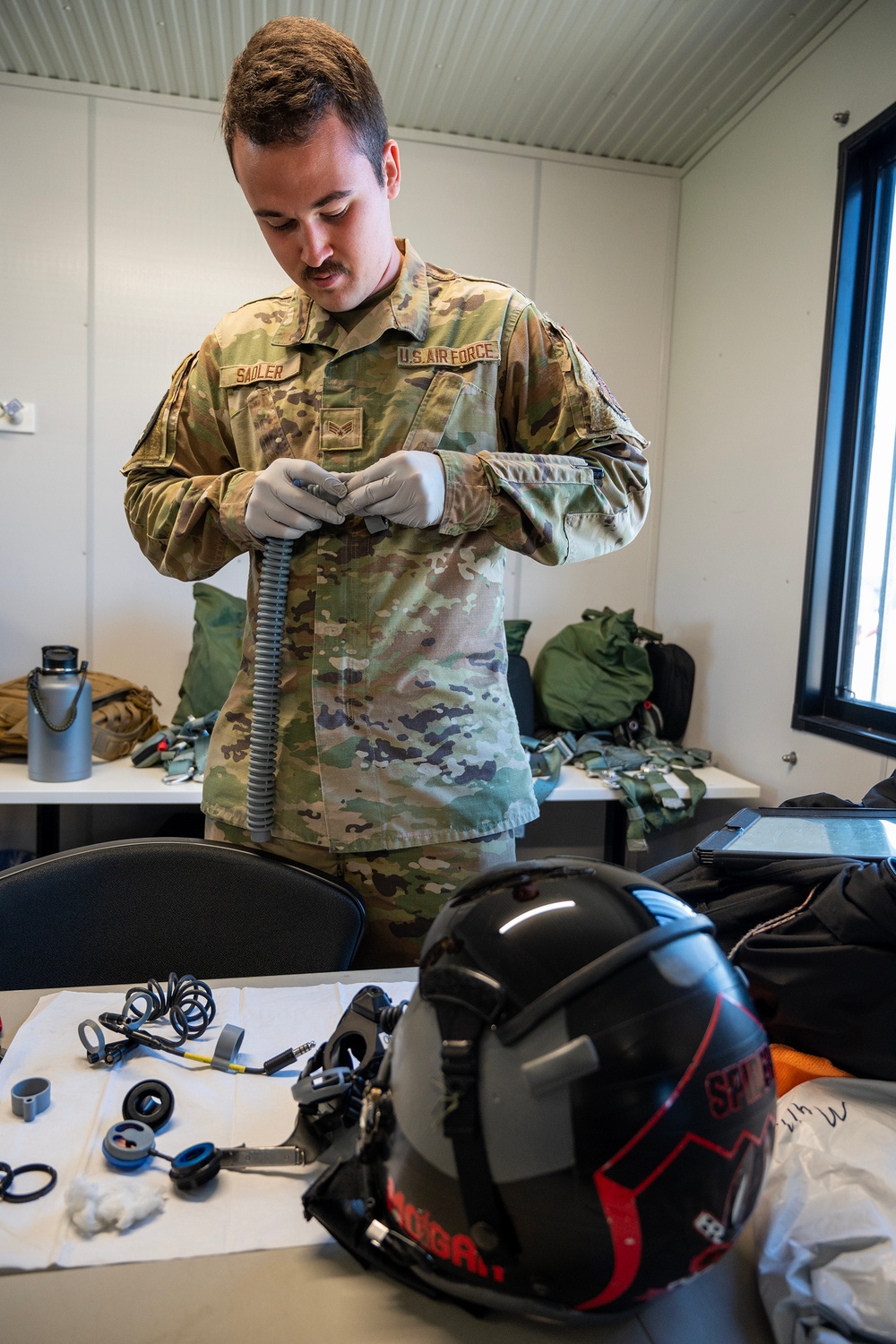 110th EBS Aircrew Flight Equipment Team prepares B-2 Spirit pilot gear