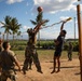 U.S. Army Soldiers from the 610th Engineer Support Company, 864th Engineer Battalion, play volleyball with members of the Indonesian National Armed Forces during Super Garuda Shield 2024