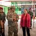 U.S. Ambassador to Indonesia, Kamala Shirin Lakhdhir (right), tours the newly renovated school in Palangan, Indonesia, during Super Garuda Shield
