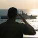 USS Green Bay participate in a Pass and Review Ceremony