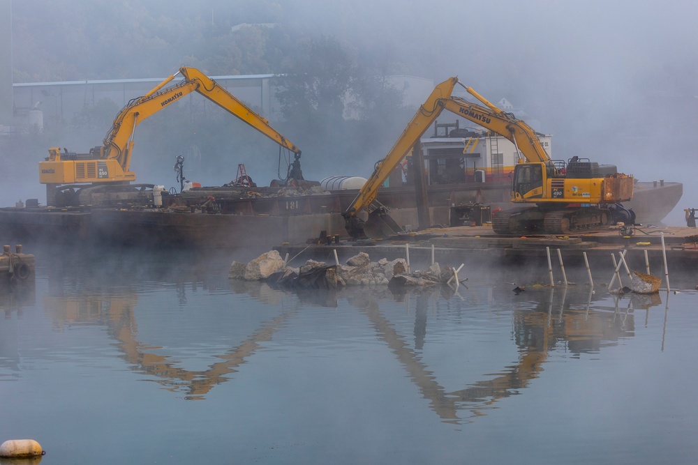 Pittsburgh District clears passage through dam, opens navigation channel to industry on Monongahela River to industry