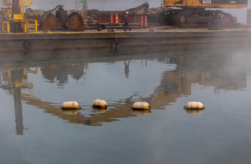 Pittsburgh District clears passage through dam, opens navigation channel to industry on Monongahela River to industry