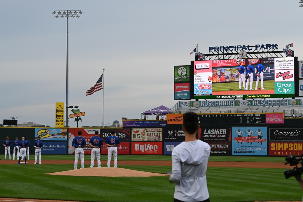 Iowa National Guard members attend Iowa Cubs National Guard Night