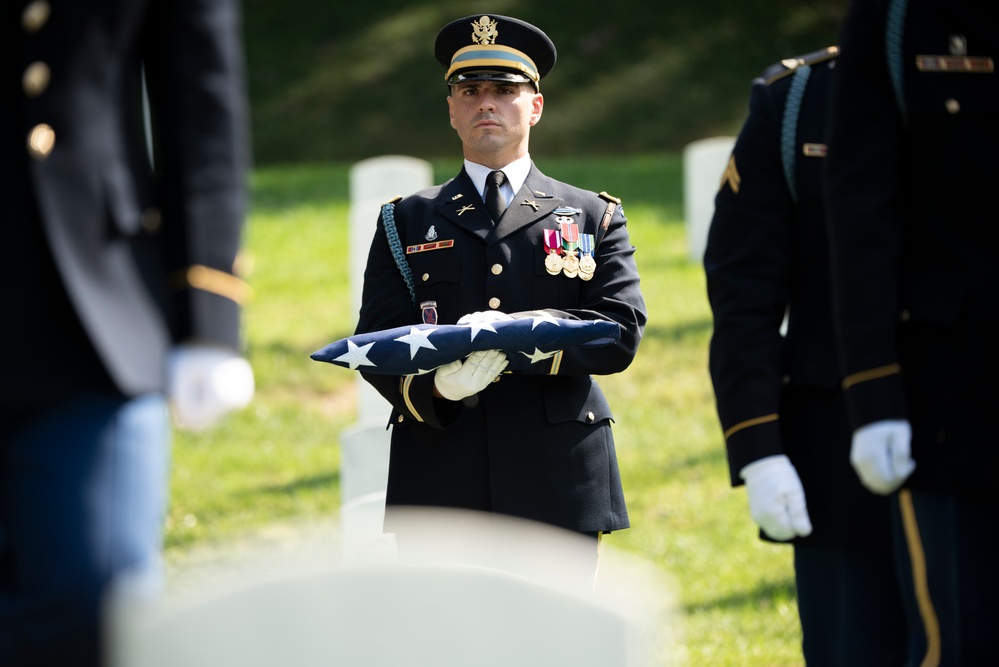 Military Funeral Honors with Funeral Escort are Conducted for U.S. Army Chaplain (1st Lt.) George Fox