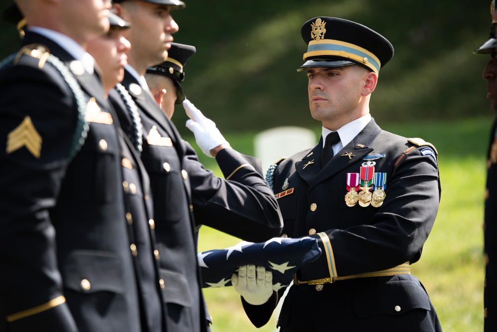 Military Funeral Honors with Funeral Escort are Conducted for U.S. Army Chaplain (1st Lt.) George Fox