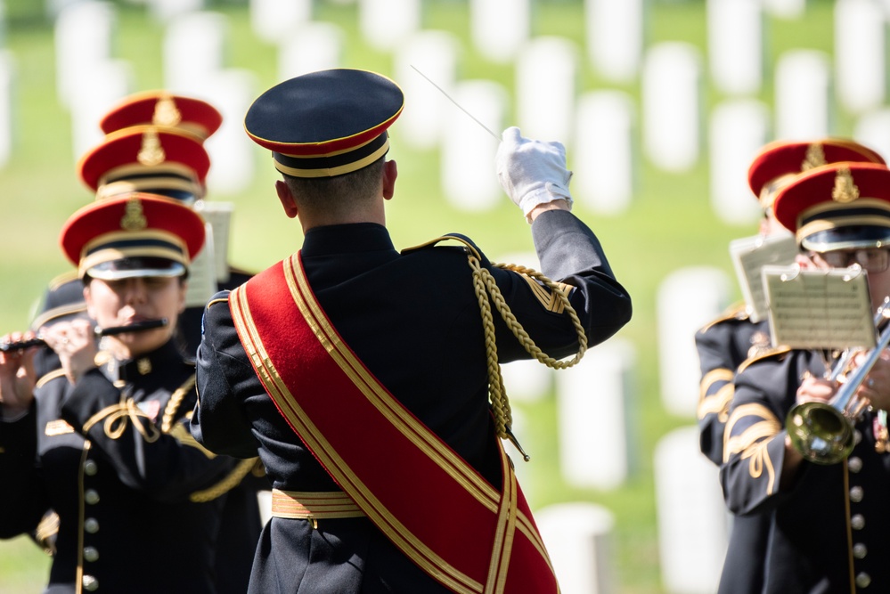 Military Funeral Honors with Funeral Escort are Conducted for U.S. Army Chaplain (1st Lt.) George Fox