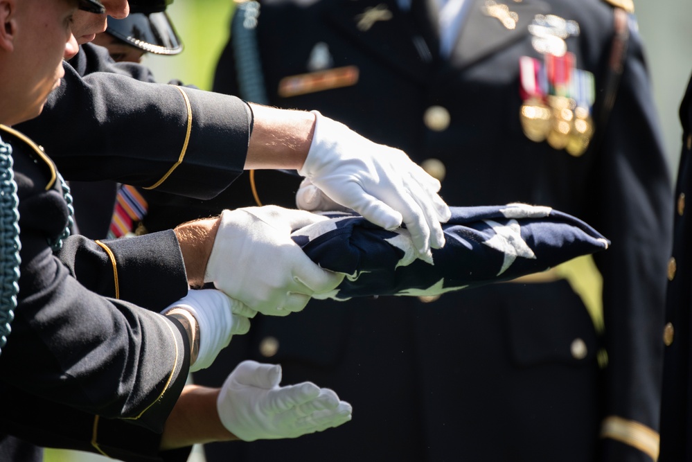 Military Funeral Honors with Funeral Escort are Conducted for U.S. Army Chaplain (1st Lt.) George Fox