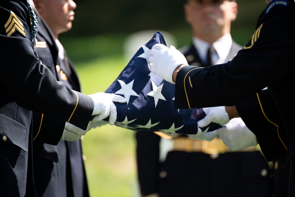 Military Funeral Honors with Funeral Escort are Conducted for U.S. Army Chaplain (1st Lt.) George Fox