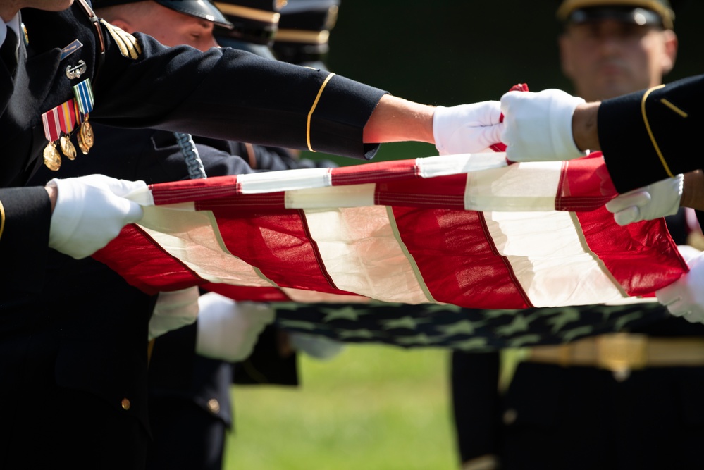 Military Funeral Honors with Funeral Escort are Conducted for U.S. Army Chaplain (1st Lt.) George Fox