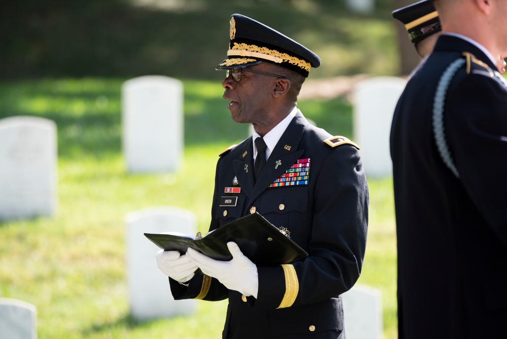 Military Funeral Honors with Funeral Escort are Conducted for U.S. Army Chaplain (1st Lt.) George Fox