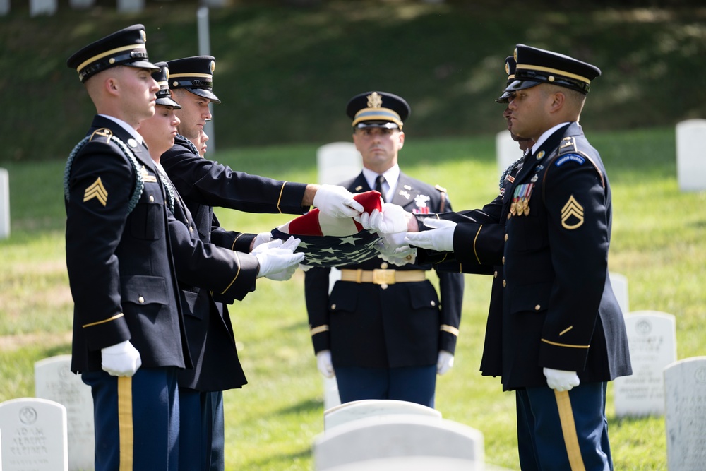 Military Funeral Honors with Funeral Escort are Conducted for U.S. Army Chaplain (1st Lt.) George Fox