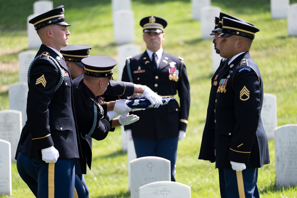 Military Funeral Honors with Funeral Escort are Conducted for U.S. Army Chaplain (1st Lt.) George Fox