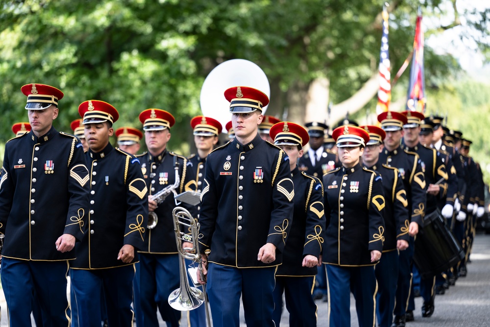 Military Funeral Honors with Funeral Escort are Conducted for U.S. Army Chaplain (1st Lt.) George Fox