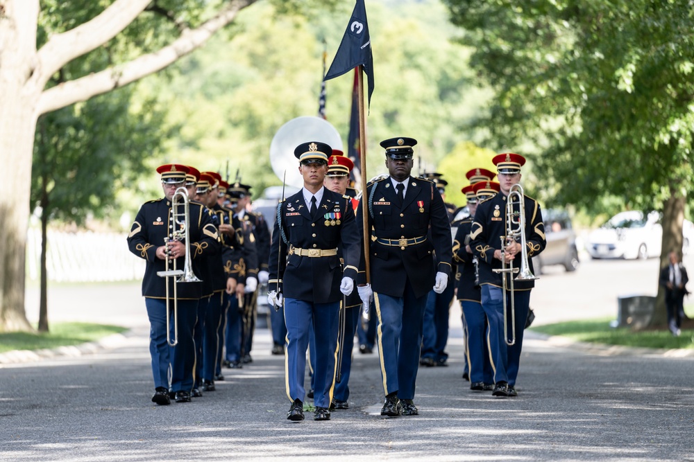 Military Funeral Honors with Funeral Escort are Conducted for U.S. Army Chaplain (1st Lt.) George Fox