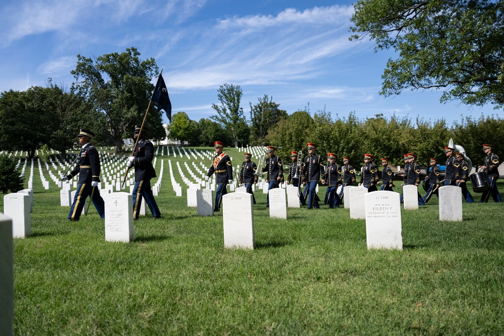 Military Funeral Honors with Funeral Escort are Conducted for U.S. Army Chaplain (1st Lt.) George Fox