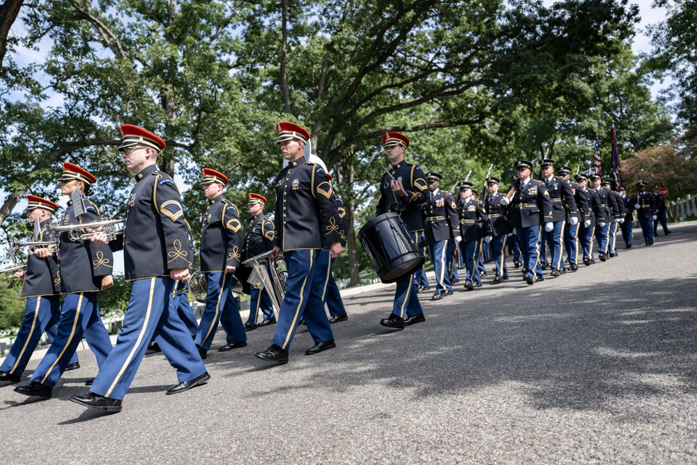 Military Funeral Honors with Funeral Escort are Conducted for U.S. Army Chaplain (1st Lt.) George Fox