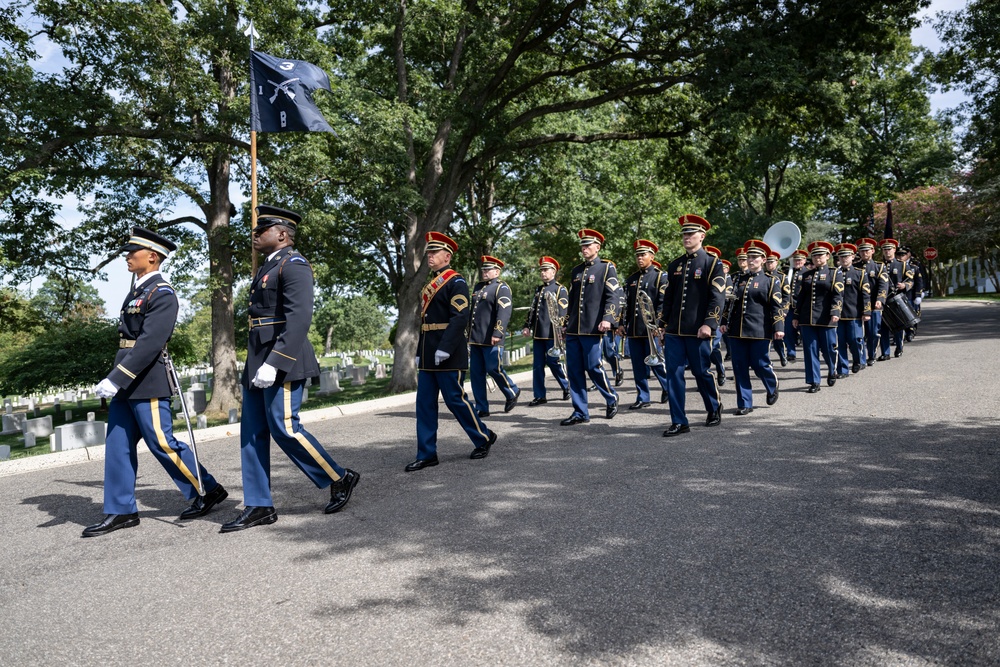 Military Funeral Honors with Funeral Escort are Conducted for U.S. Army Chaplain (1st Lt.) George Fox