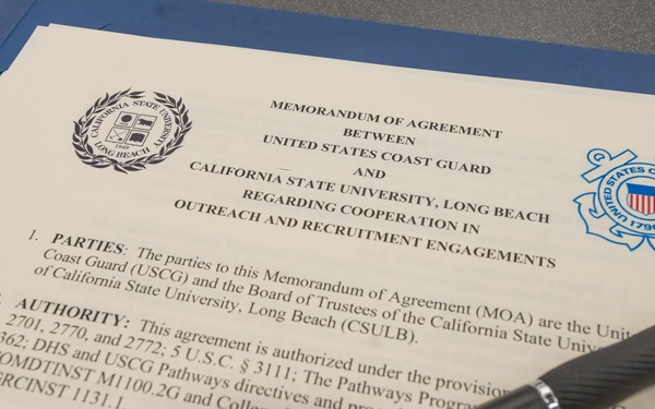 Coast Guard, California State University Long Beach Sign Memorandum of Agreement
