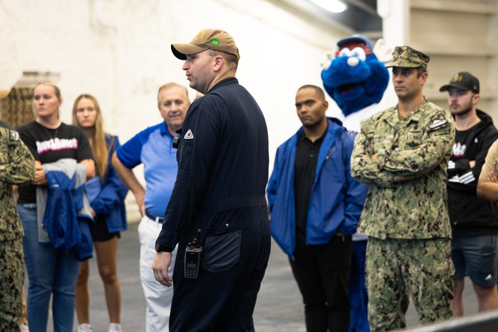 Pensacola Blue Wahoos Visit Future USS Richard M. McCool, Jr. (LPD 29)