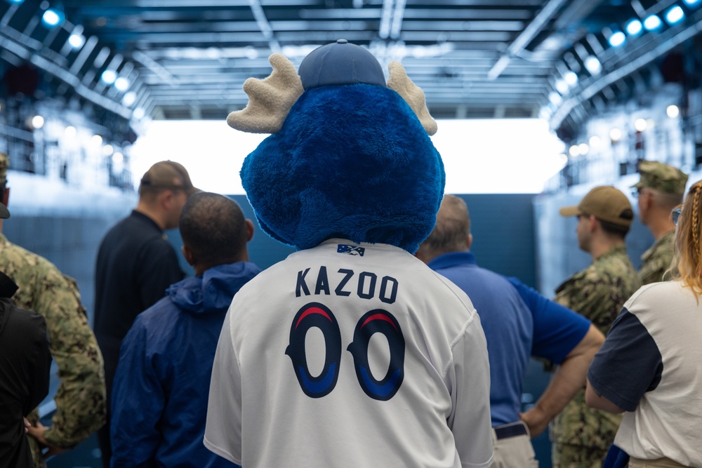 Pensacola Blue Wahoos Visit Future USS Richard M. McCool, Jr. (LPD 29)