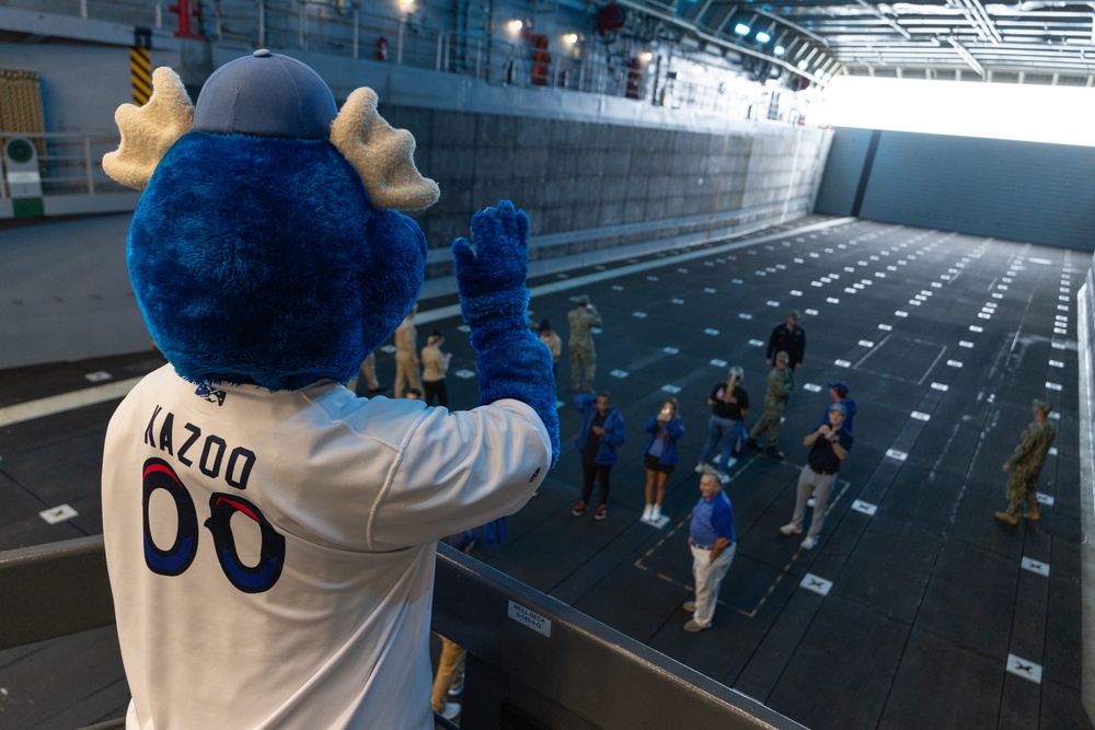 Pensacola Blue Wahoos Visit Future USS Richard M. McCool, Jr. (LPD 29)