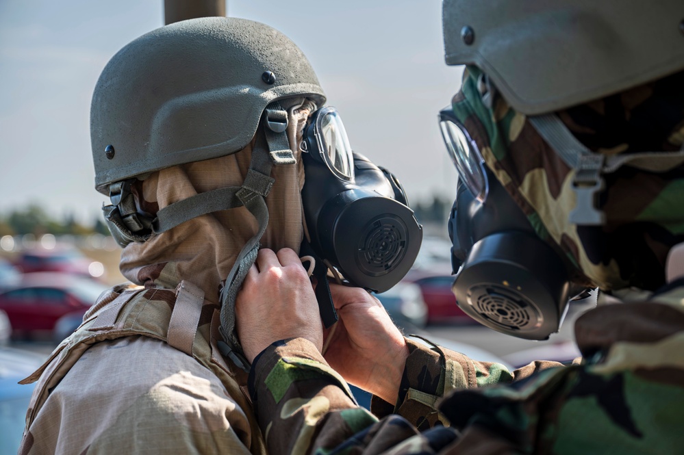 Airmen participate in CBRN training for deployment readiness