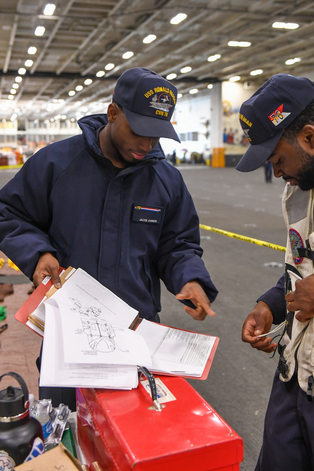 USS Ronald Reagan (CVN 76) Sailors conduct routine maintenance