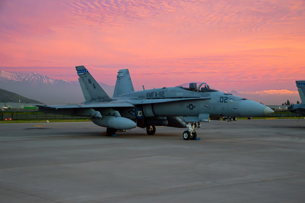 .S. Marine F/A-18s and KC-130J participate in UNITAS LXV Flyover