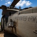 A U.S. Army UH-60 Black Hawk from Bravo Company, 2-25th Aviation Regiment, 25th Combat Aviation Brigade, awaits departure for the sling load training exercise during Super Garuda Shield 2024